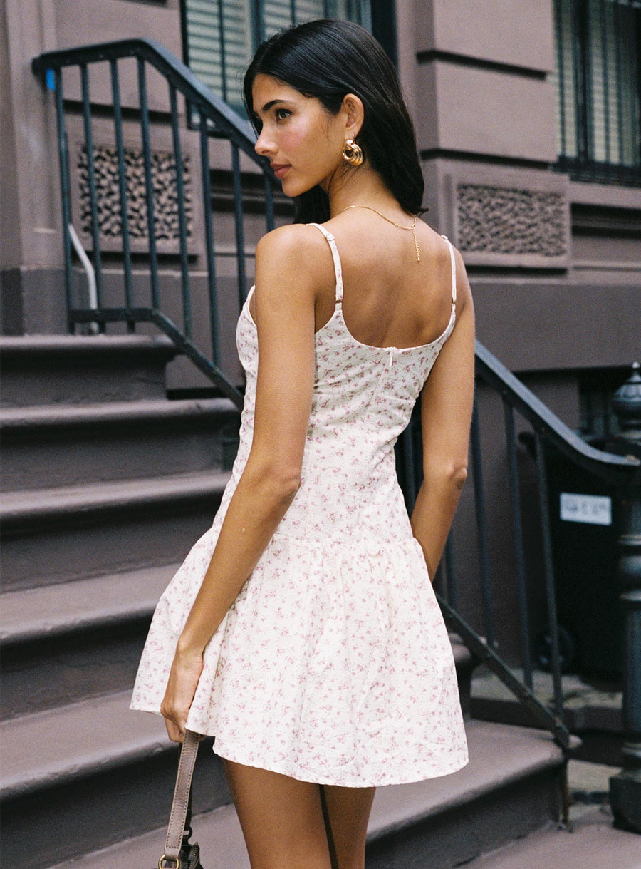 Joanie Drop Waist Mini Dress Floral Multi · photo 4