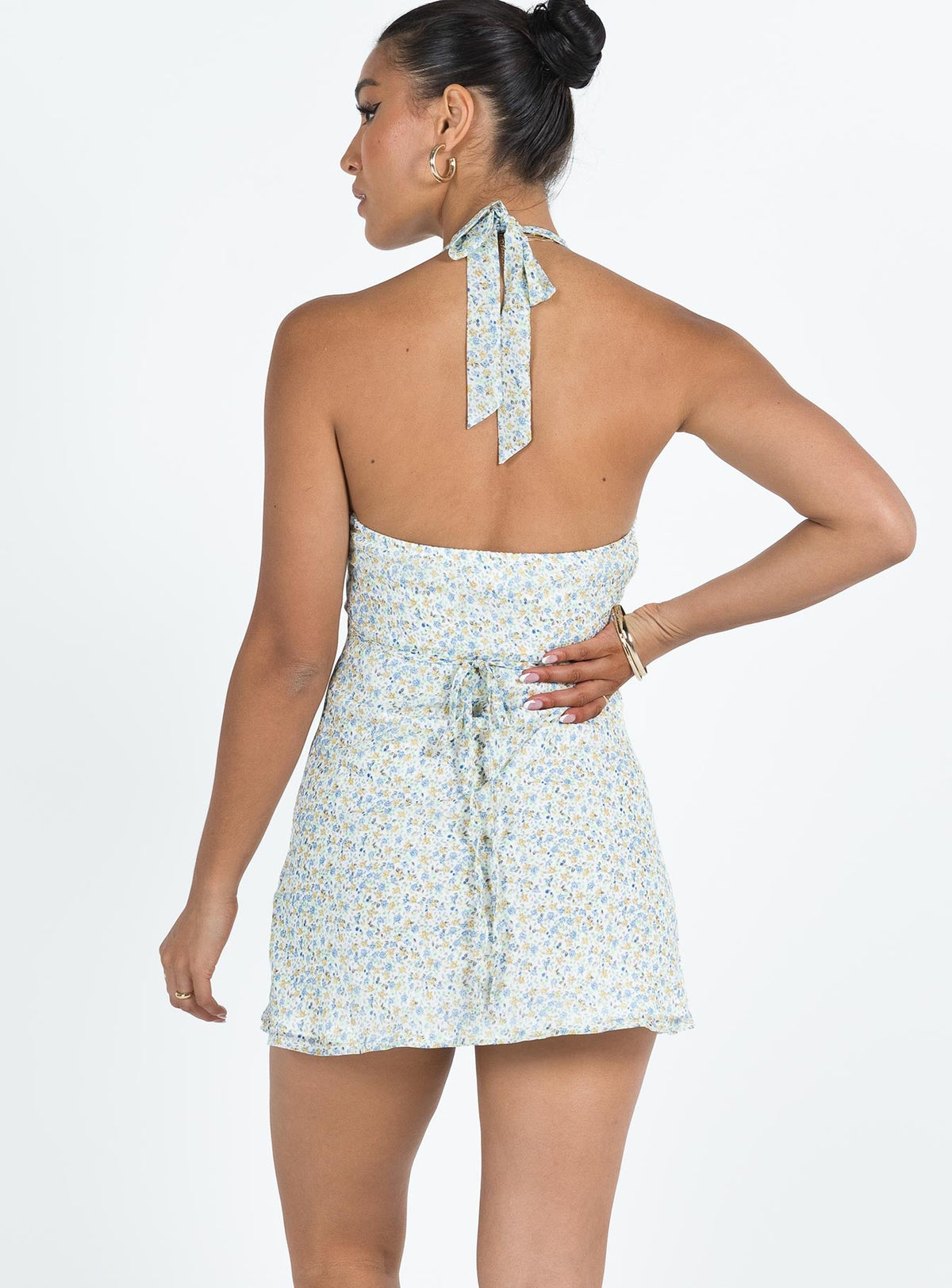 Ladlin Mini Dress Yellow Floral