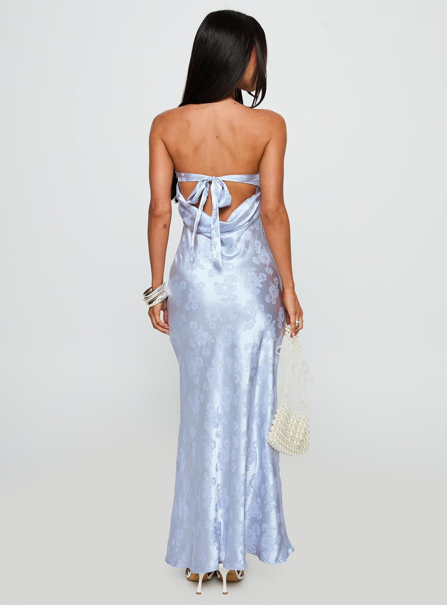 Haley Maxi Dress Blue Jacquard · photo 5