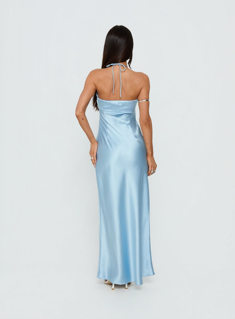 Fireproof Halter Maxi Dress Baby Blue · photo 5