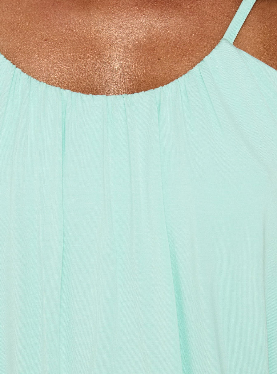 Imeria Ruched Scoop Slouchy Mini Dress Turquoise · photo 5