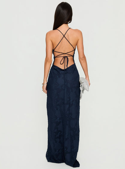 Celena Maxi Dress Navy Burnout