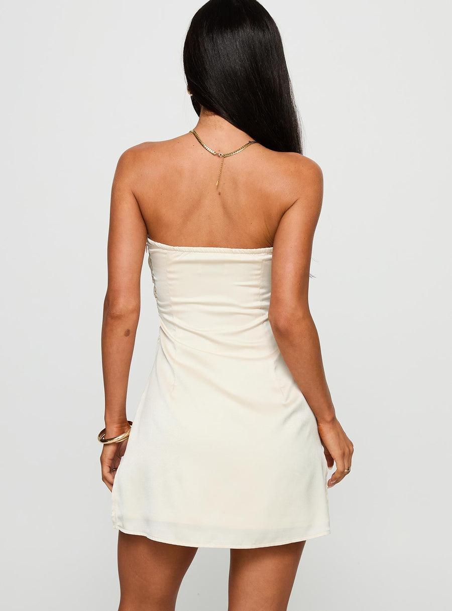 Irena Strapless Mini Dress Champagne · photo 5