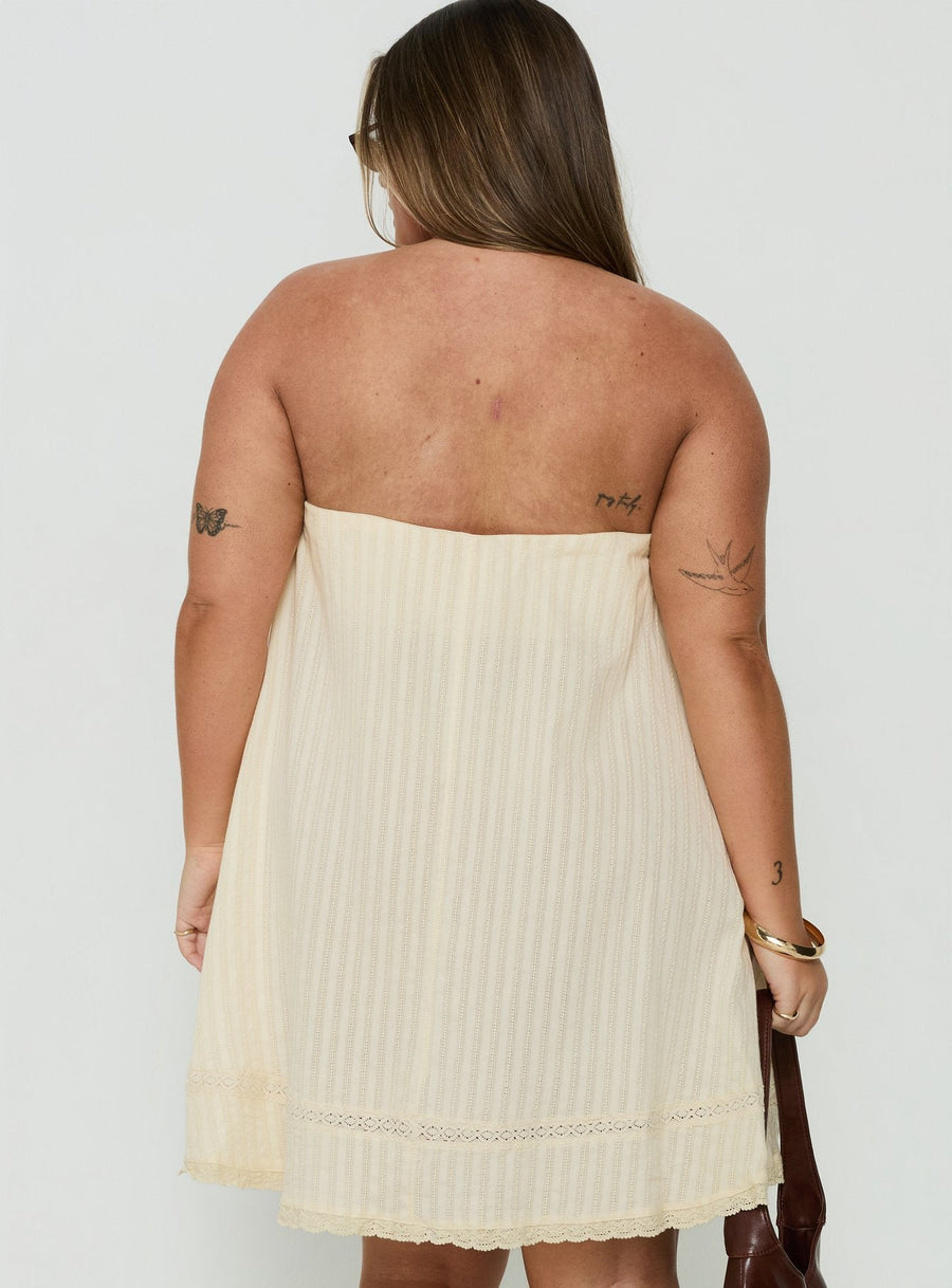 Gypsea Strapless Swing Mini Dress Butter Yellow Curve · photo 5