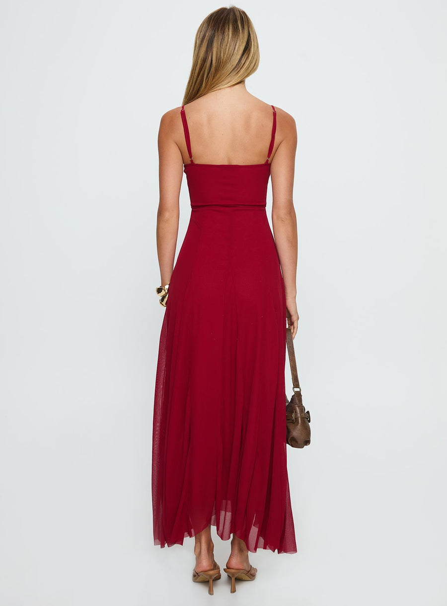 Janeira Pleat Maxi Dress Red · photo 4