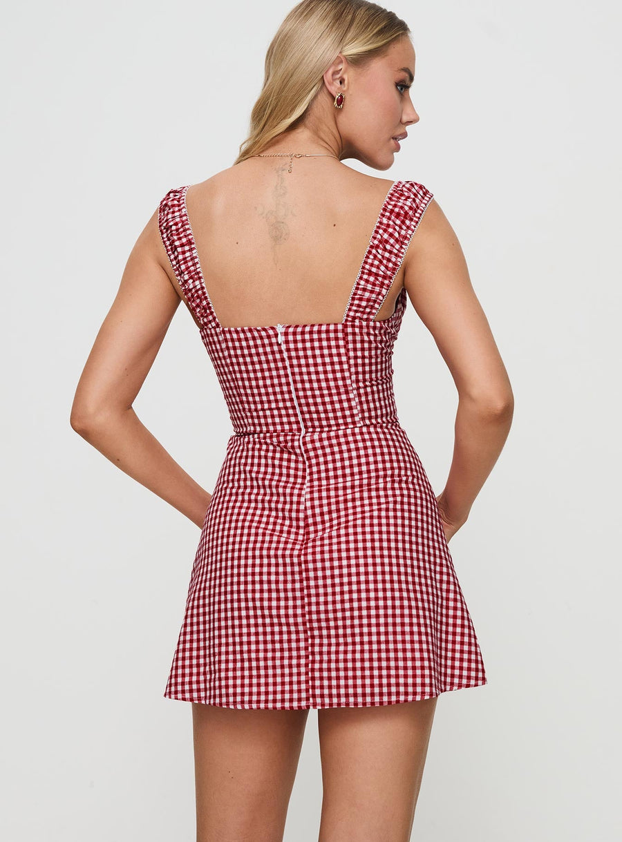 Faubert Mini Dress Red Gingham Petite · photo 5