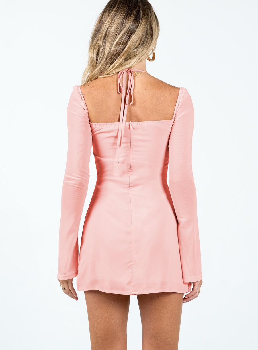Dyer Sheer Sleeve Mini Dress Pink · photo 5