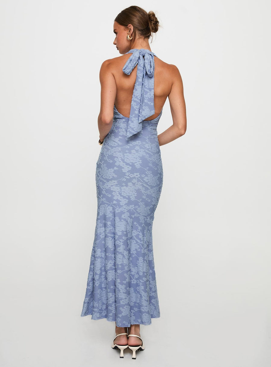 Aymie Halter Maxi Dress Blue · photo 4