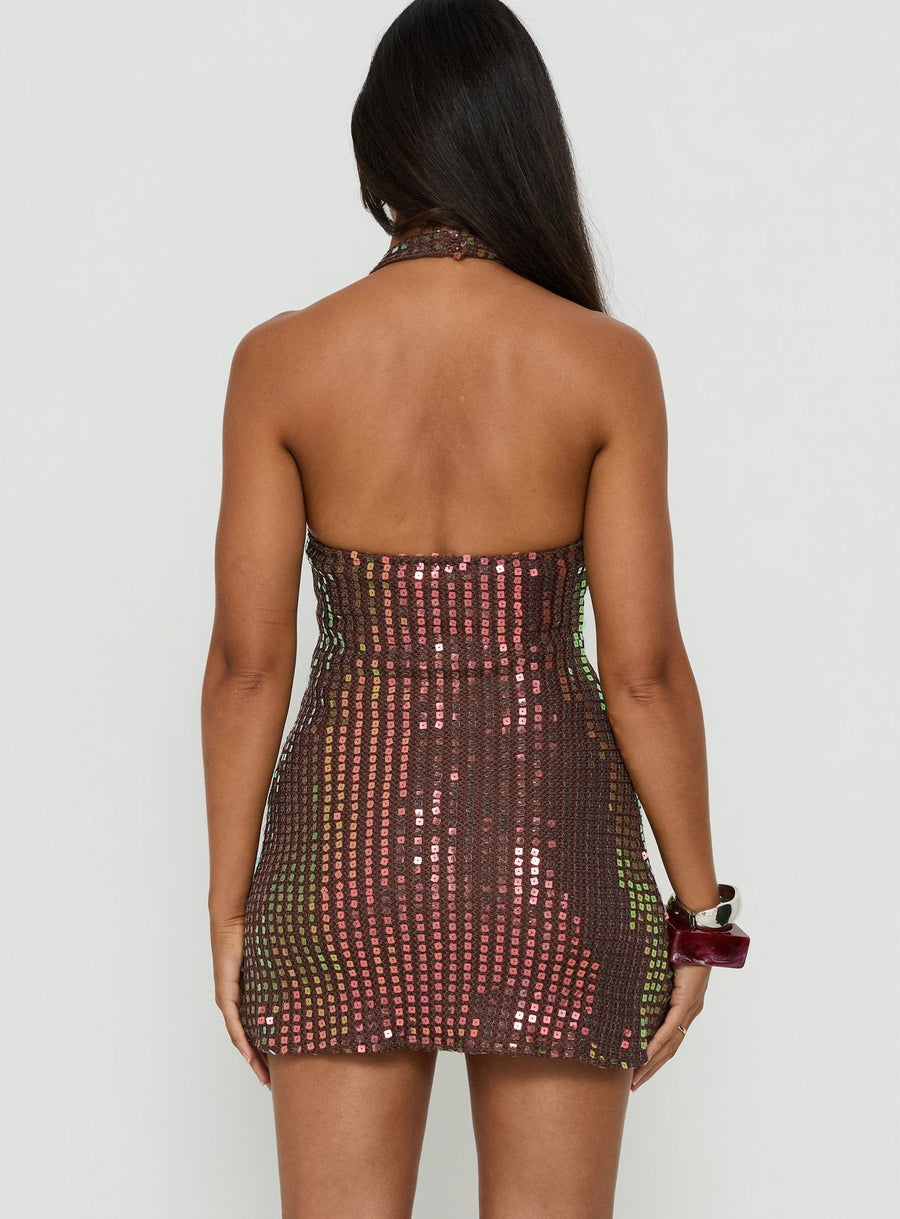 Codamo Mini Dress Dark Brown Shimmer · photo 5