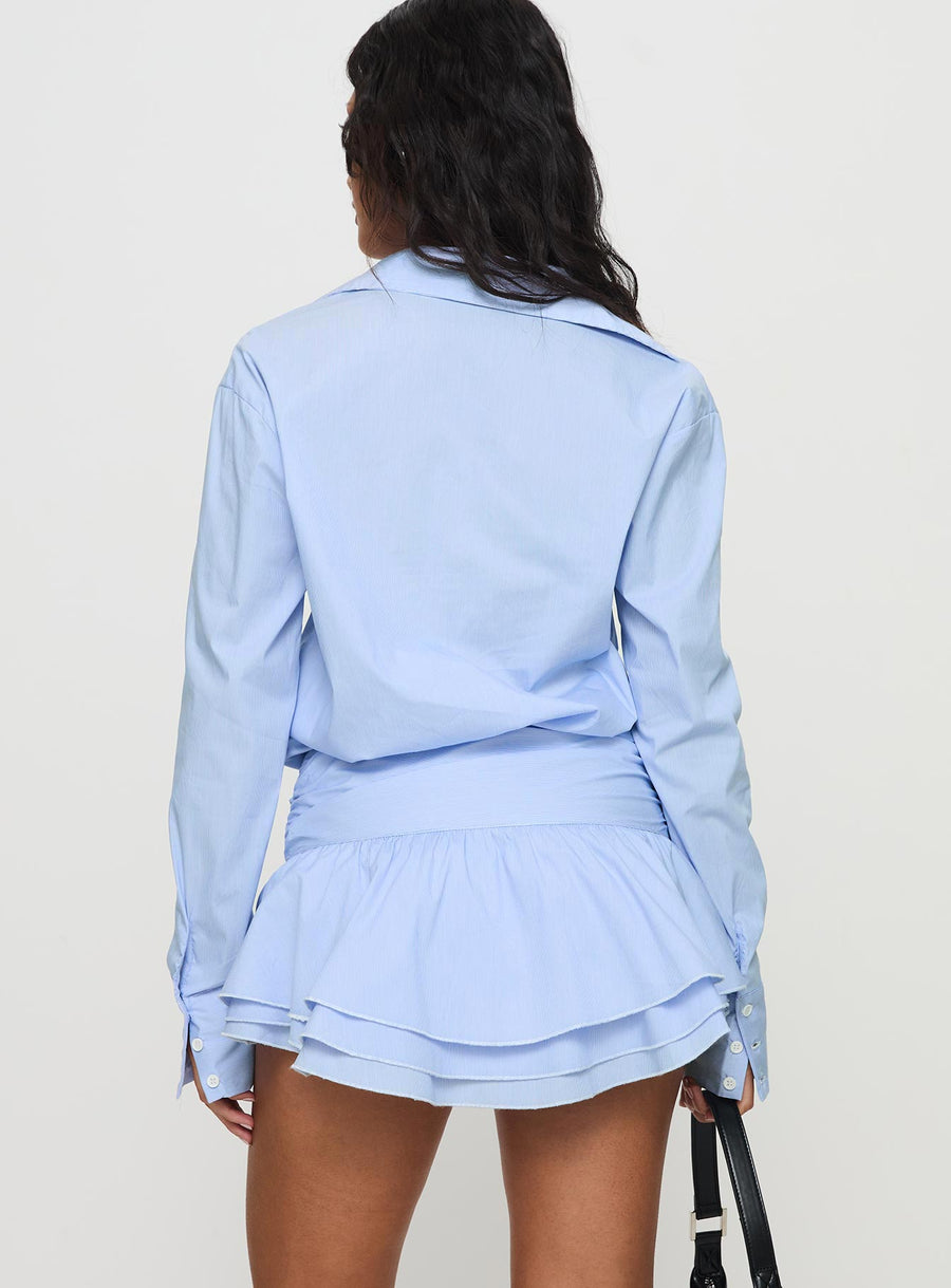 Girls Girls Girls Long Sleeve Mini Dress Blue · photo 5