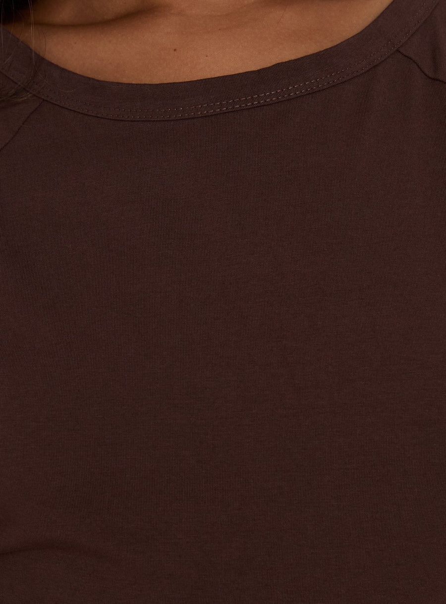 Enzia Raglan Lace Up Mini Dress Brown · photo 5