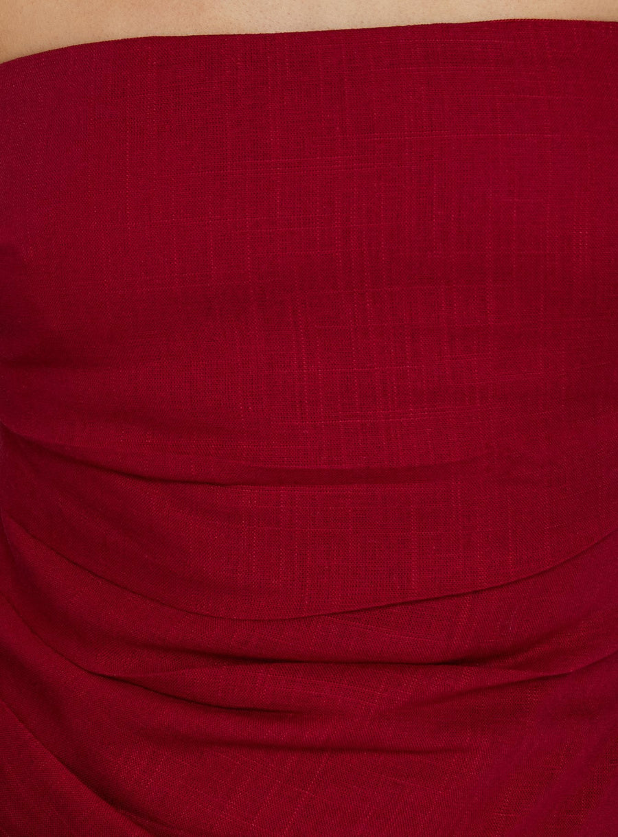 Josina Strapless Ruched Mini Dress Red · photo 5