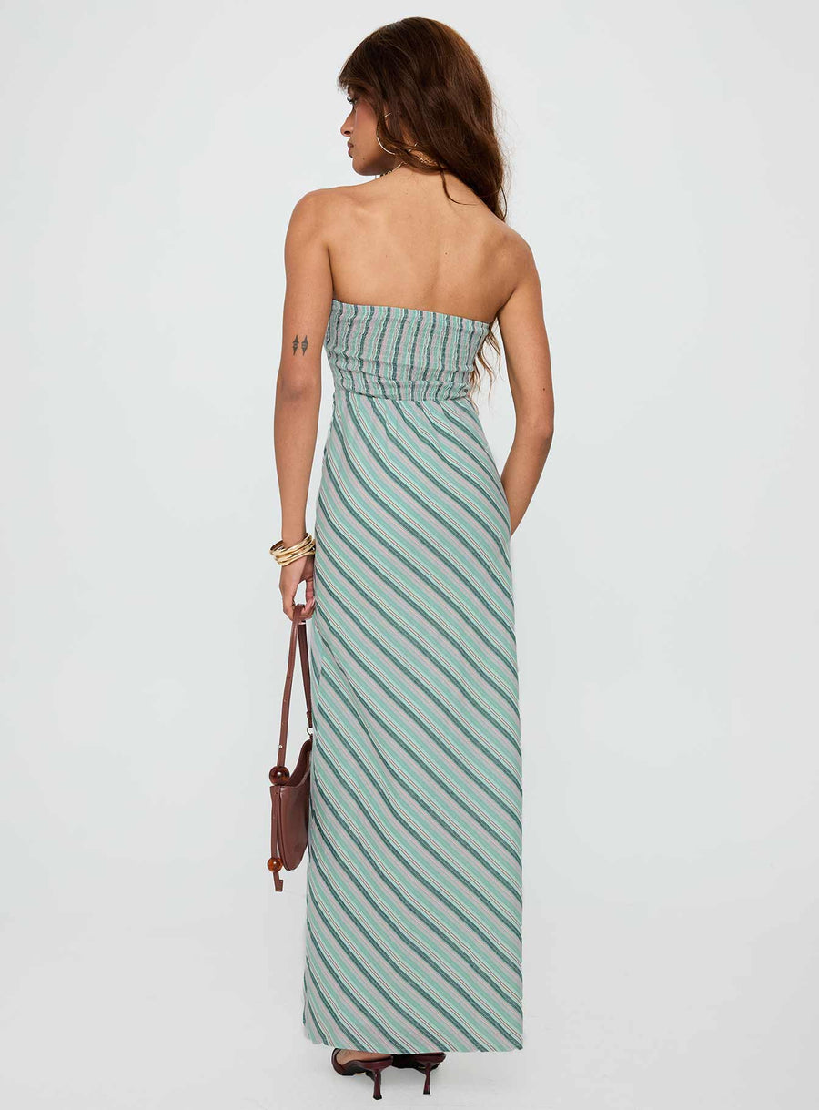 Finchie Strapless Maxi Dress Blue Stripe · photo 5