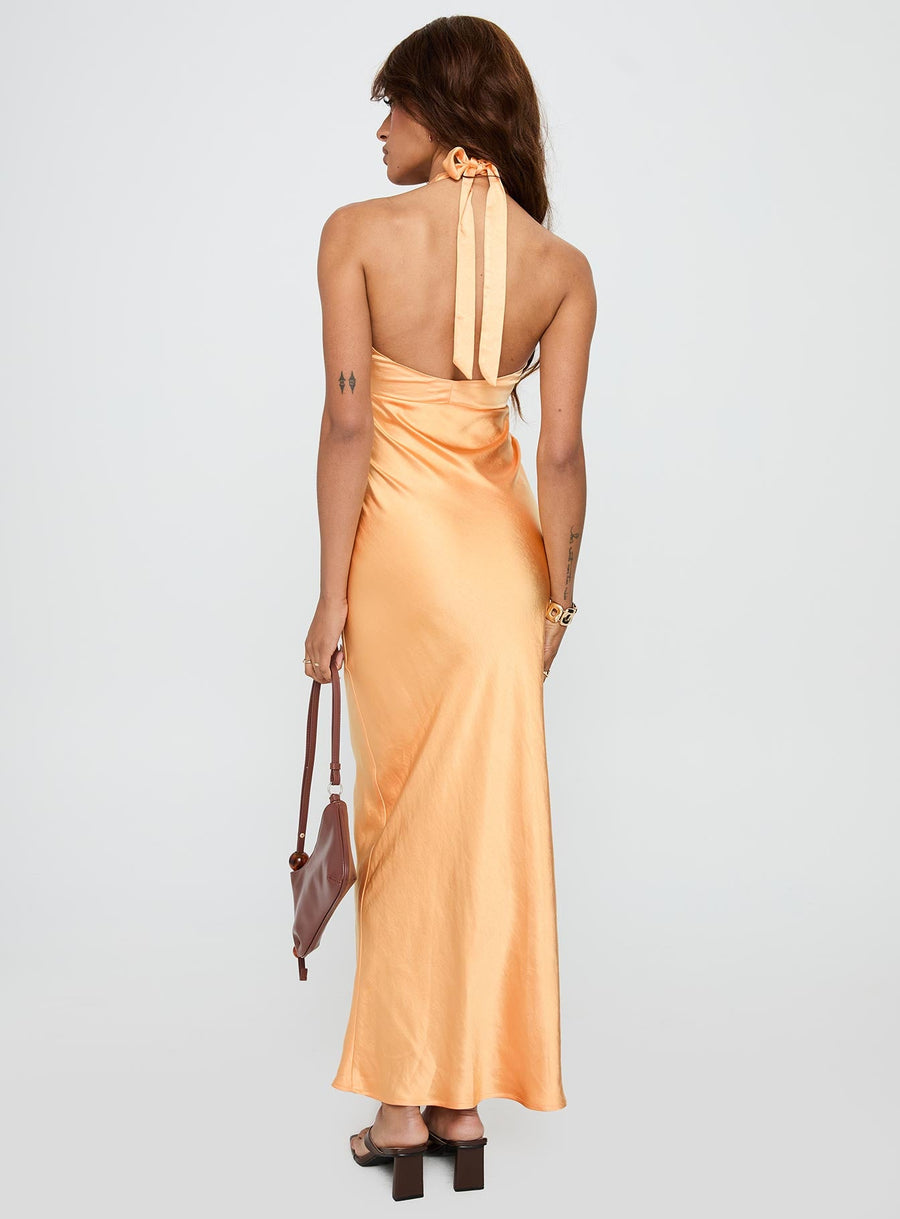 Good For You Halter Maxi Dress Orange · photo 4