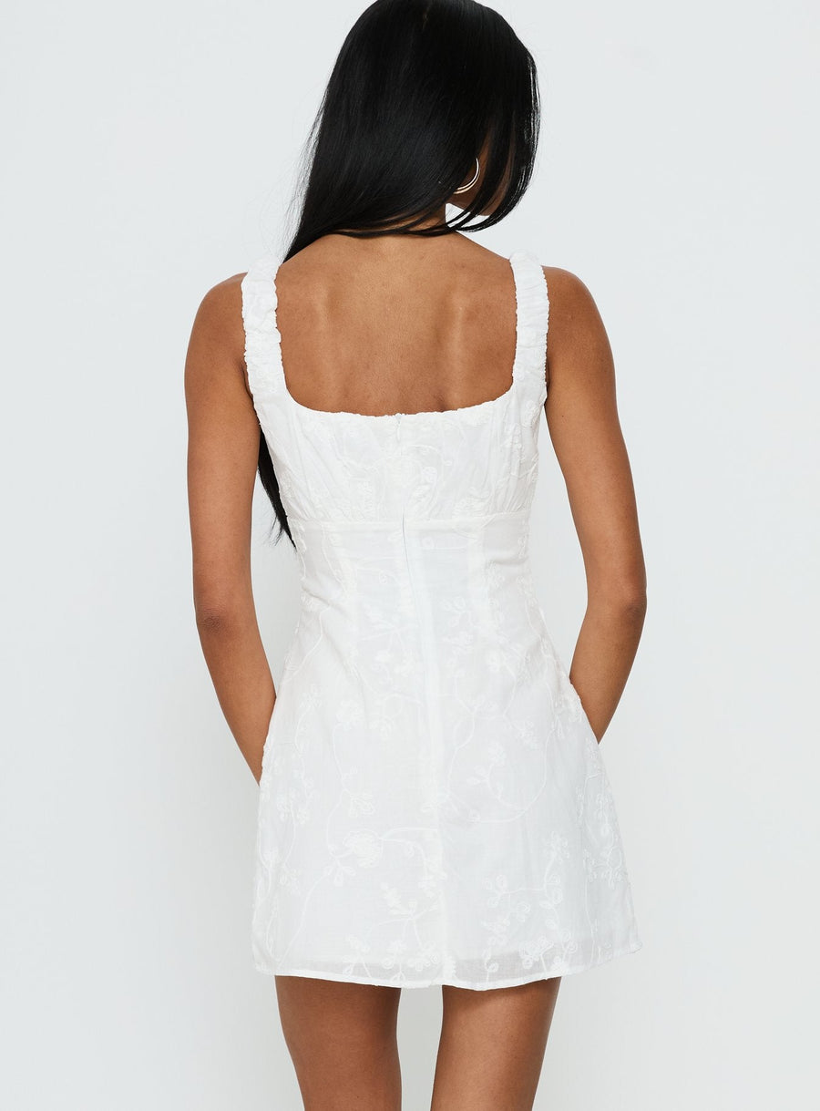 Donnamarie Embroidered Mini Dress White · photo 5