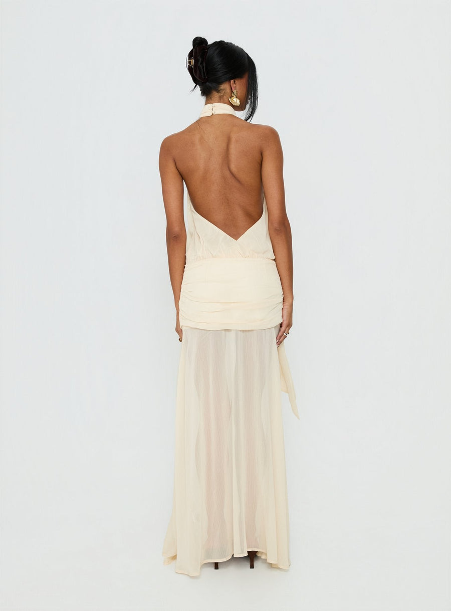 Faythe High Neck Maxi Dress Butter · photo 5