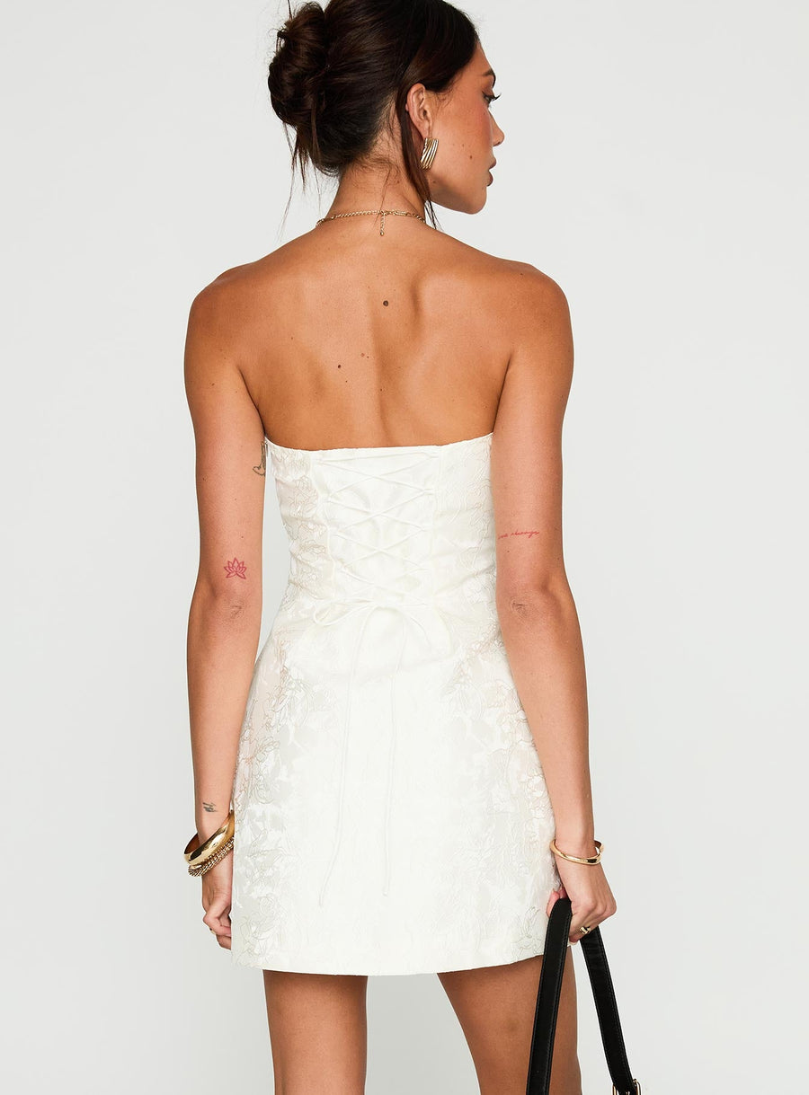 Heaven Sent Strapless Mini Dress White · photo 5