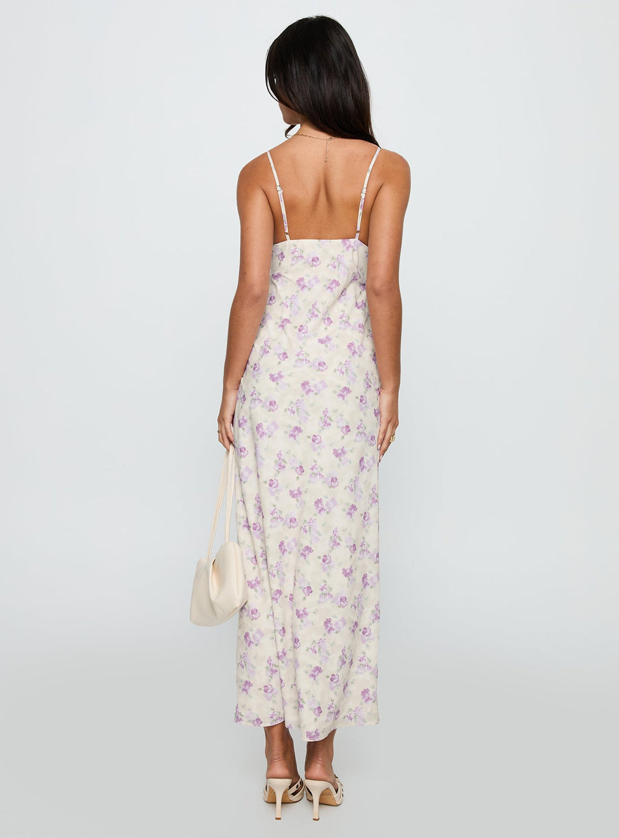 Jessamine Frill Maxi Dress White / Lilac · photo 5