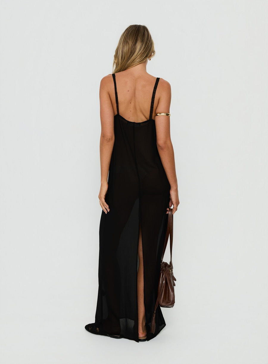 Glacial Sheer Maxi Dress Noir · photo 5