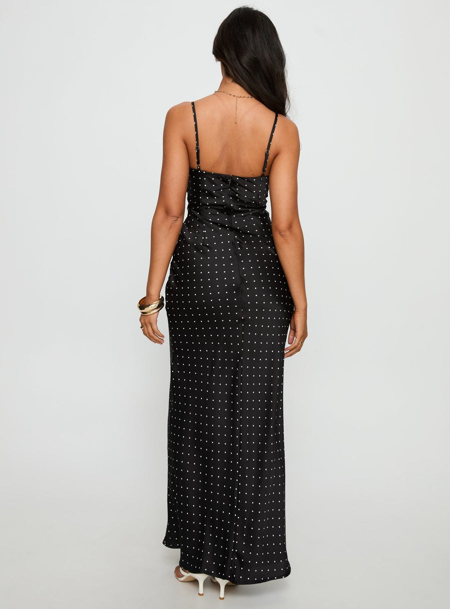 Inki Lace Maxi Dress Black Polka Dot · photo 4