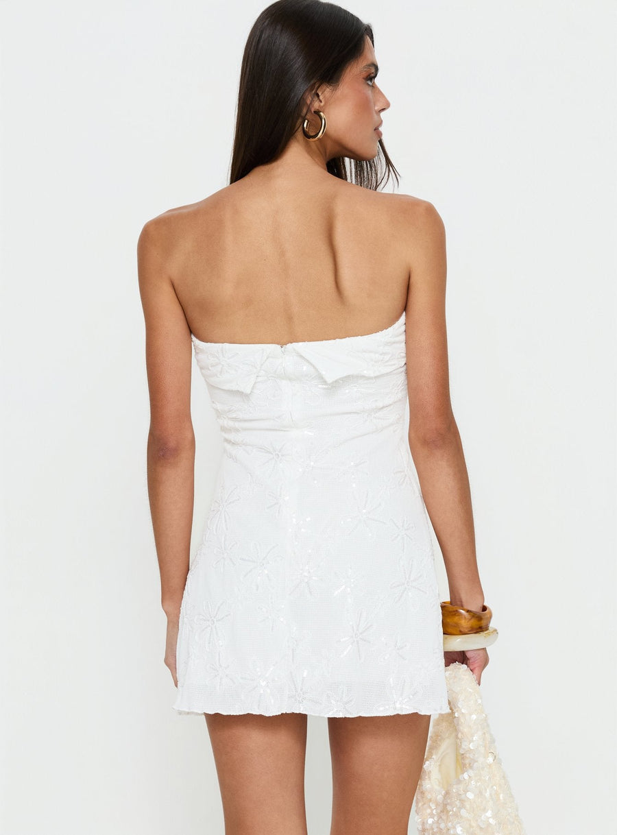 Graces Strapless Mini Dress White · photo 5