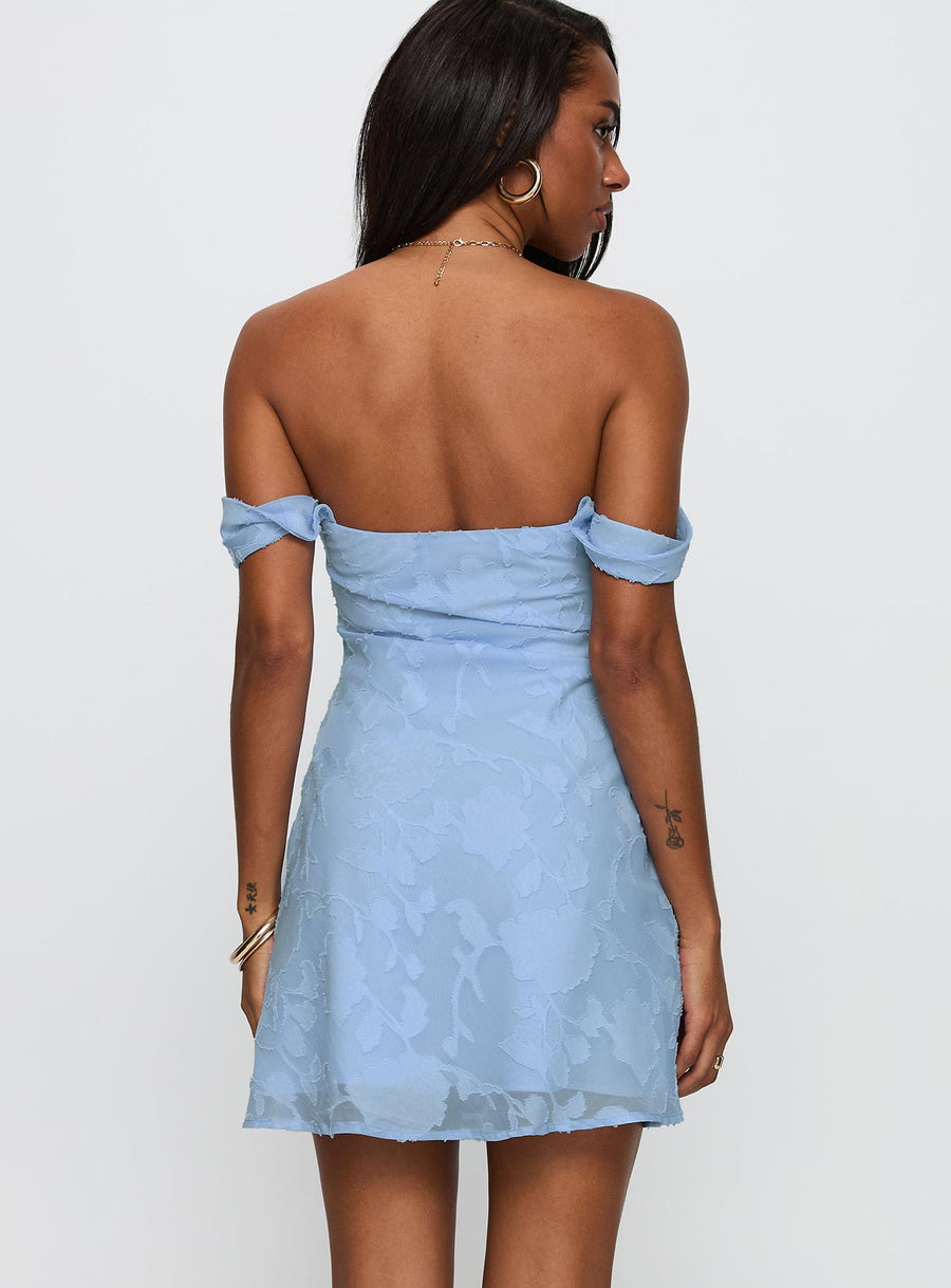 Zabbarra Off The Shoulder Mini Dress Blue · photo 5