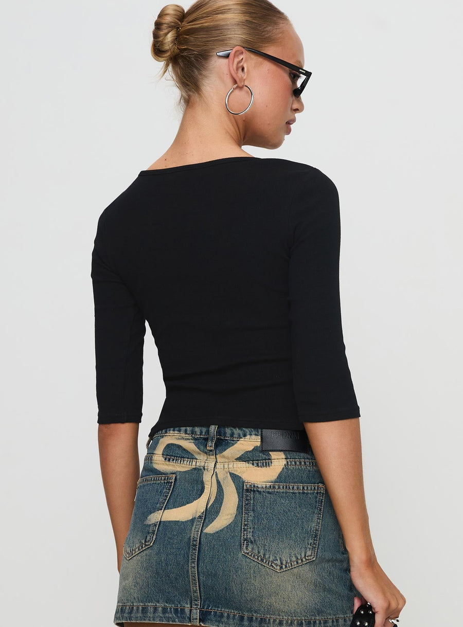 Elaia 3/4 Sleeve Top Black · photo 5