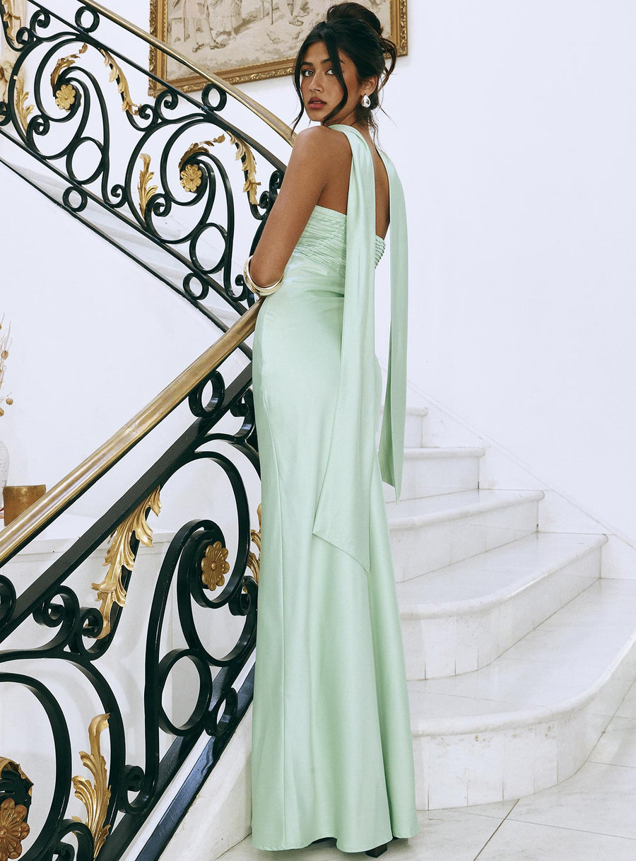 Exquisette Strapless Maxi Dress Sage · photo 4
