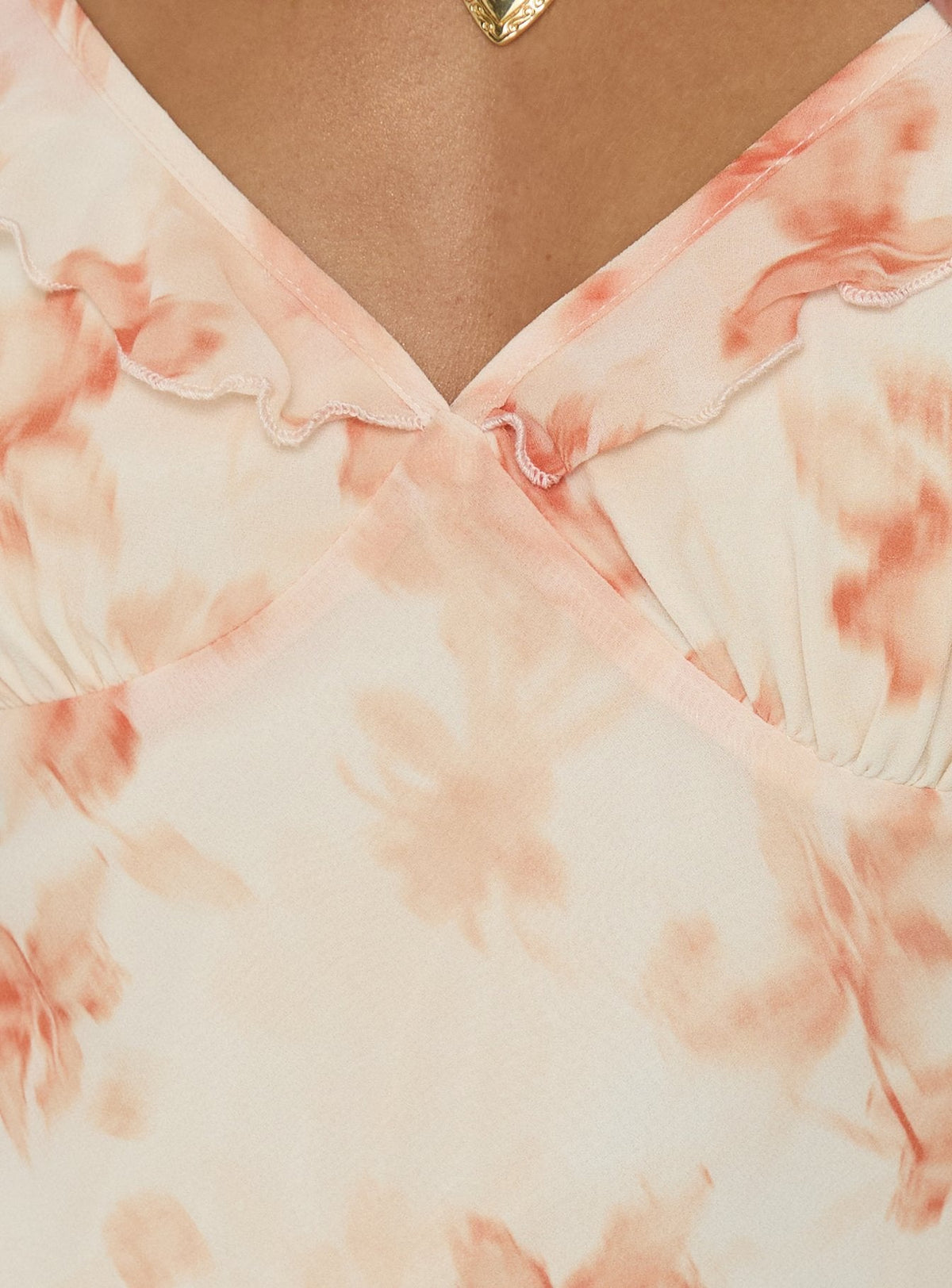 Aymi Frill Bust Detail Maxi Dress Multi Floral