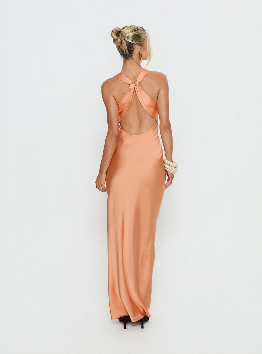 Isitt Cowl Crossover Back Maxi Dress Orange · photo 5