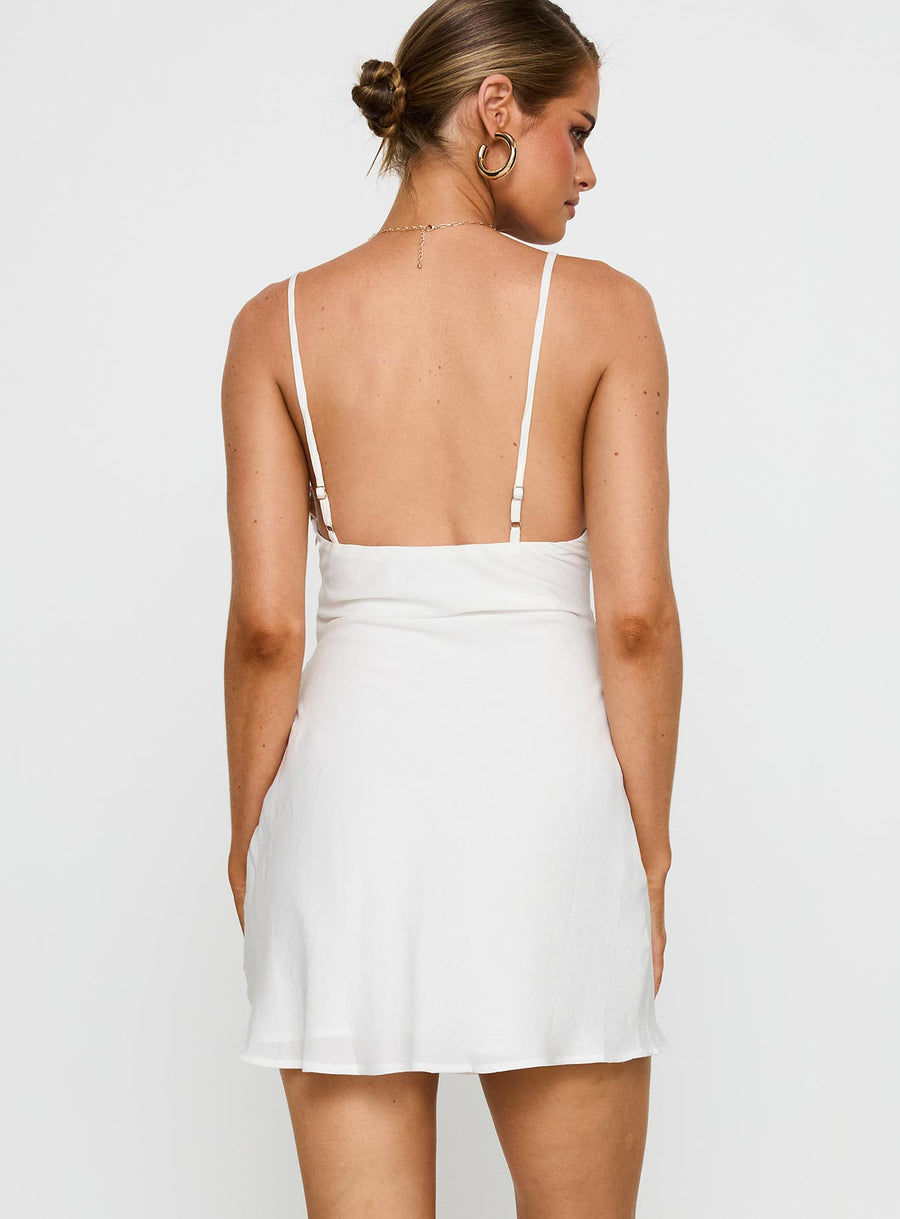 Hintz Satin Mini Dress White · photo 5