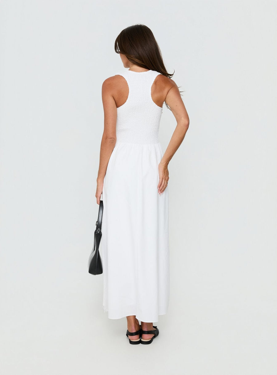 Highgate Drop Waist Pleat Detail Maxi Dress White · photo 5
