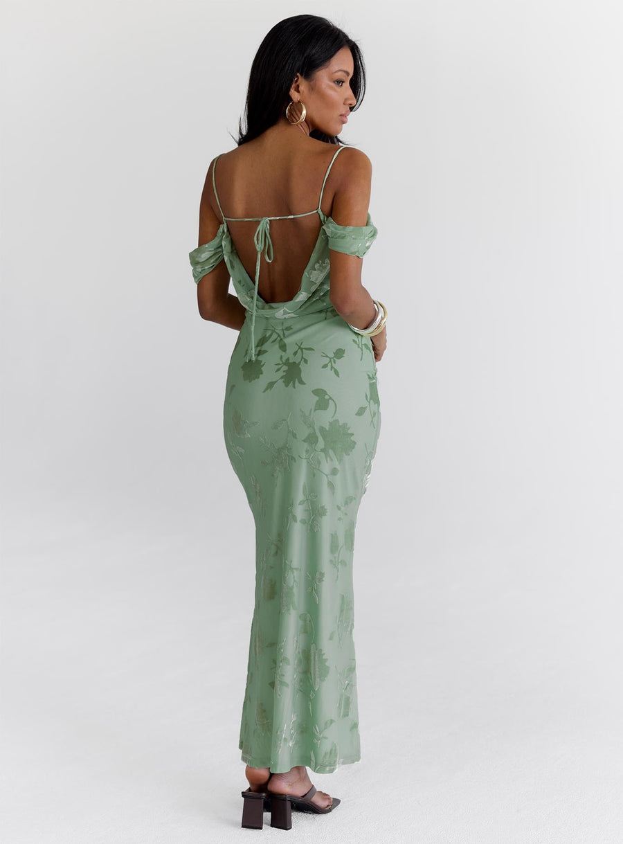 Green Gables Burnout Maxi Dress Sage · photo 4