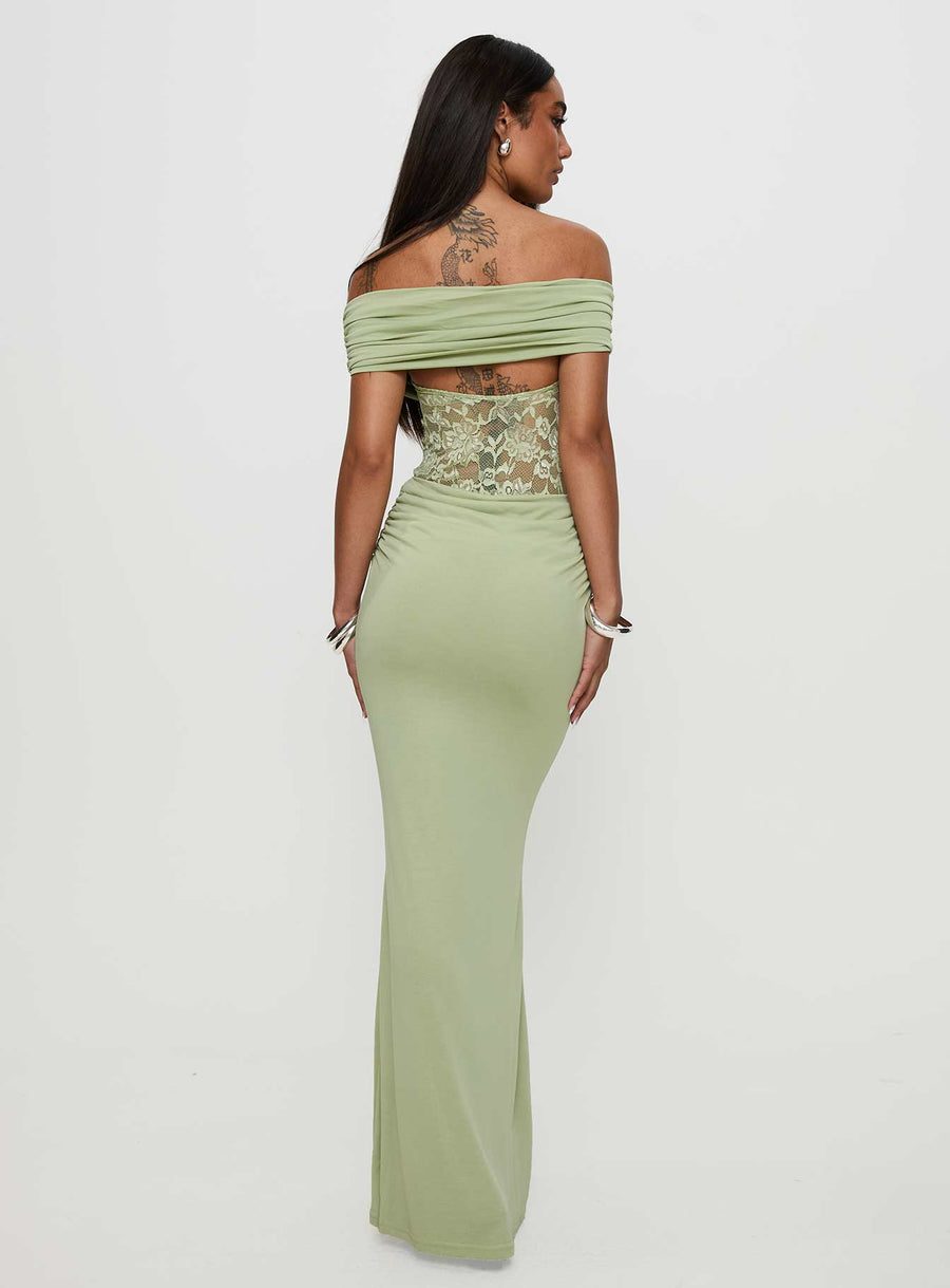 Gwendolen Off The Shoulder Maxi Dress Green · photo 5