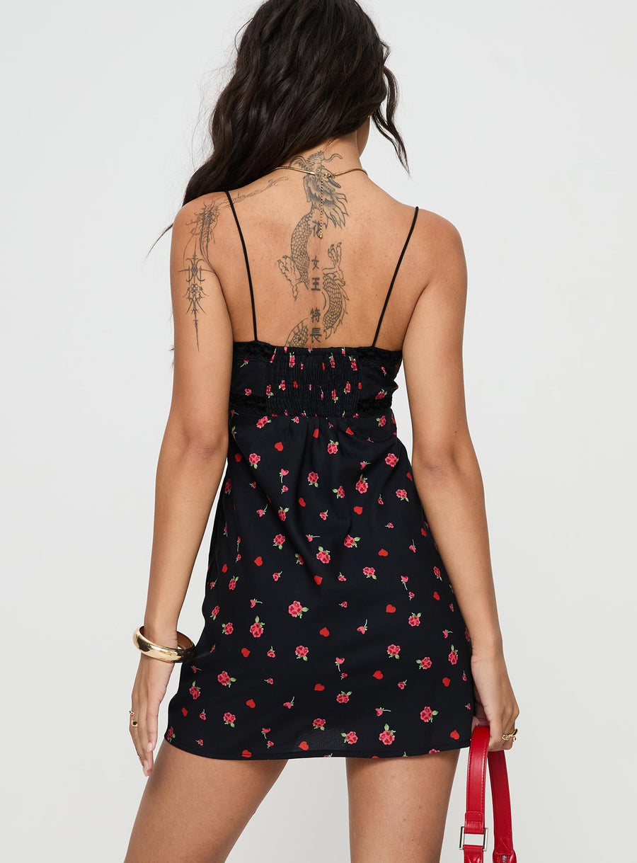 Emilee Mini Dress Black / Floral · photo 5
