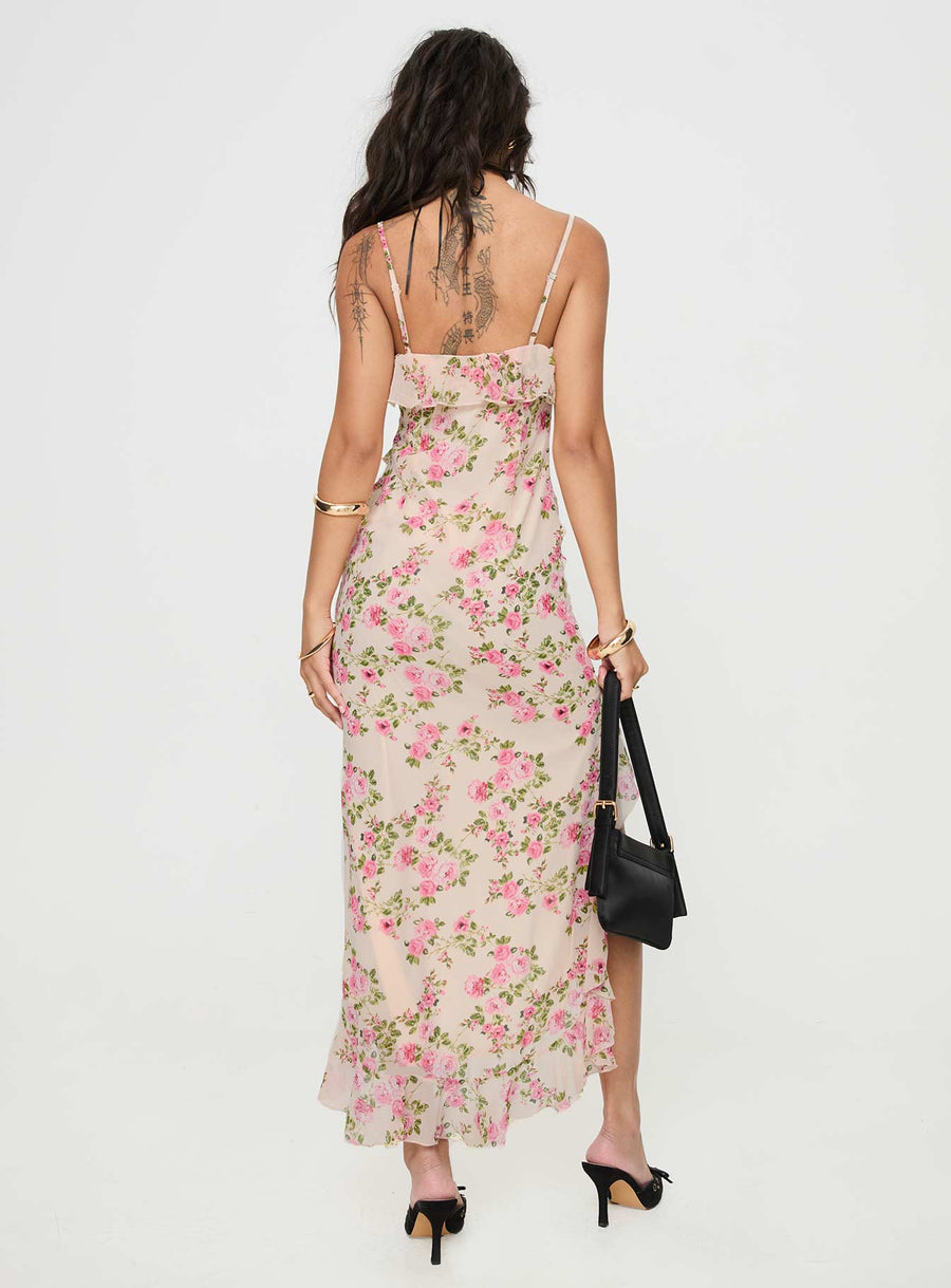 Garys Midi Dress Cream Floral · photo 5