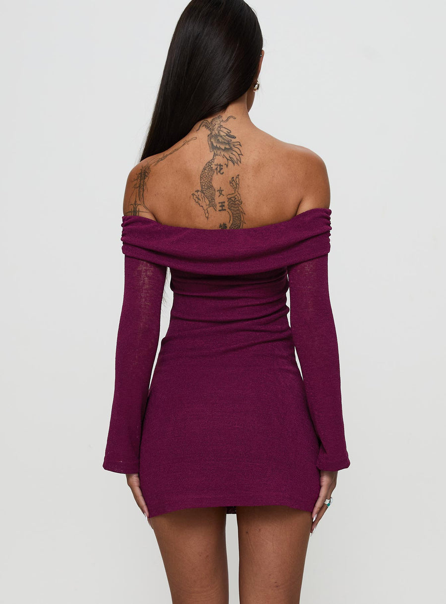 Firenza Long Sleeve Mini Dress Purple · photo 5