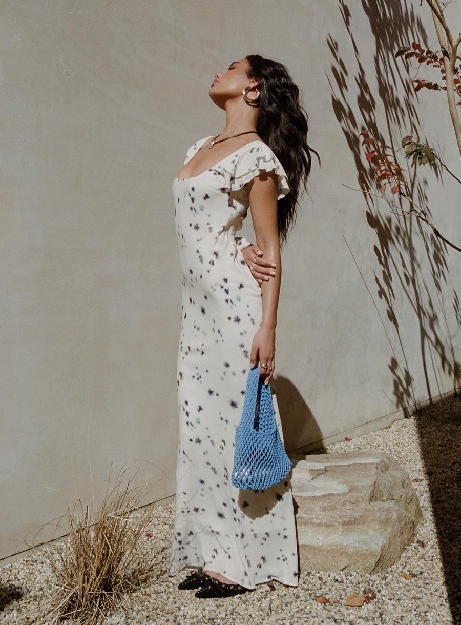 Jontee Bias Cut Maxi Dress Cream Floral · photo 4