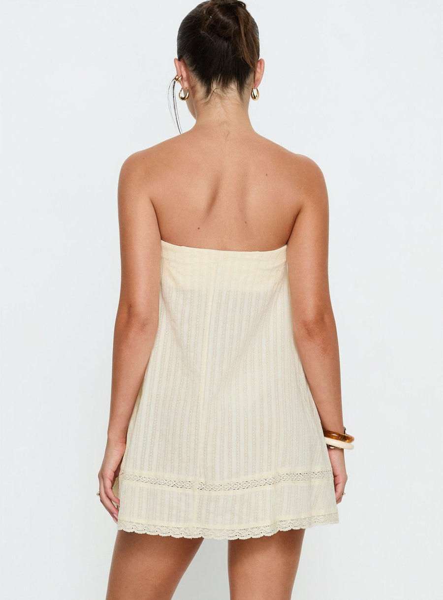 Gypsea Strapless Swing Mini Dress Butter Yellow · photo 5