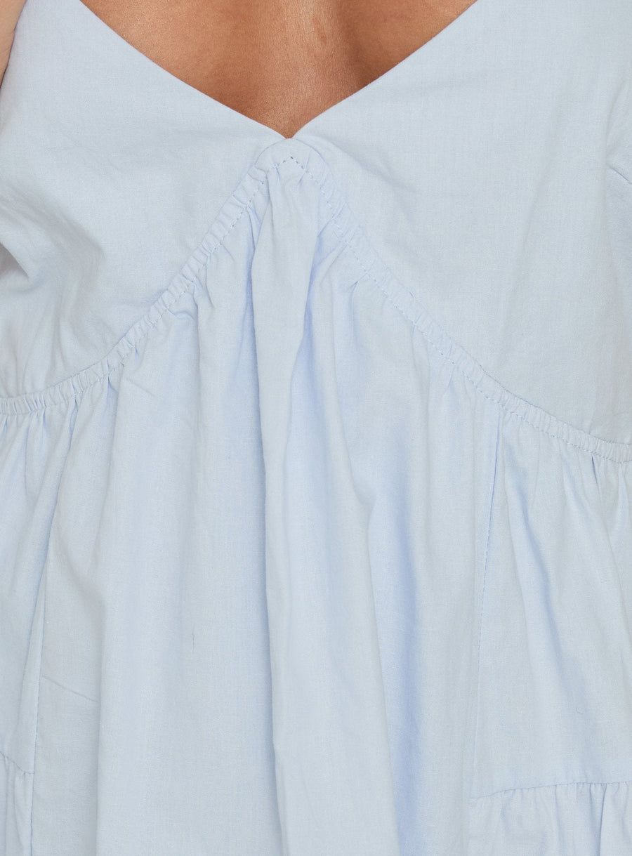 Giordana Vneck Babydoll Mini Dress Blue · photo 5