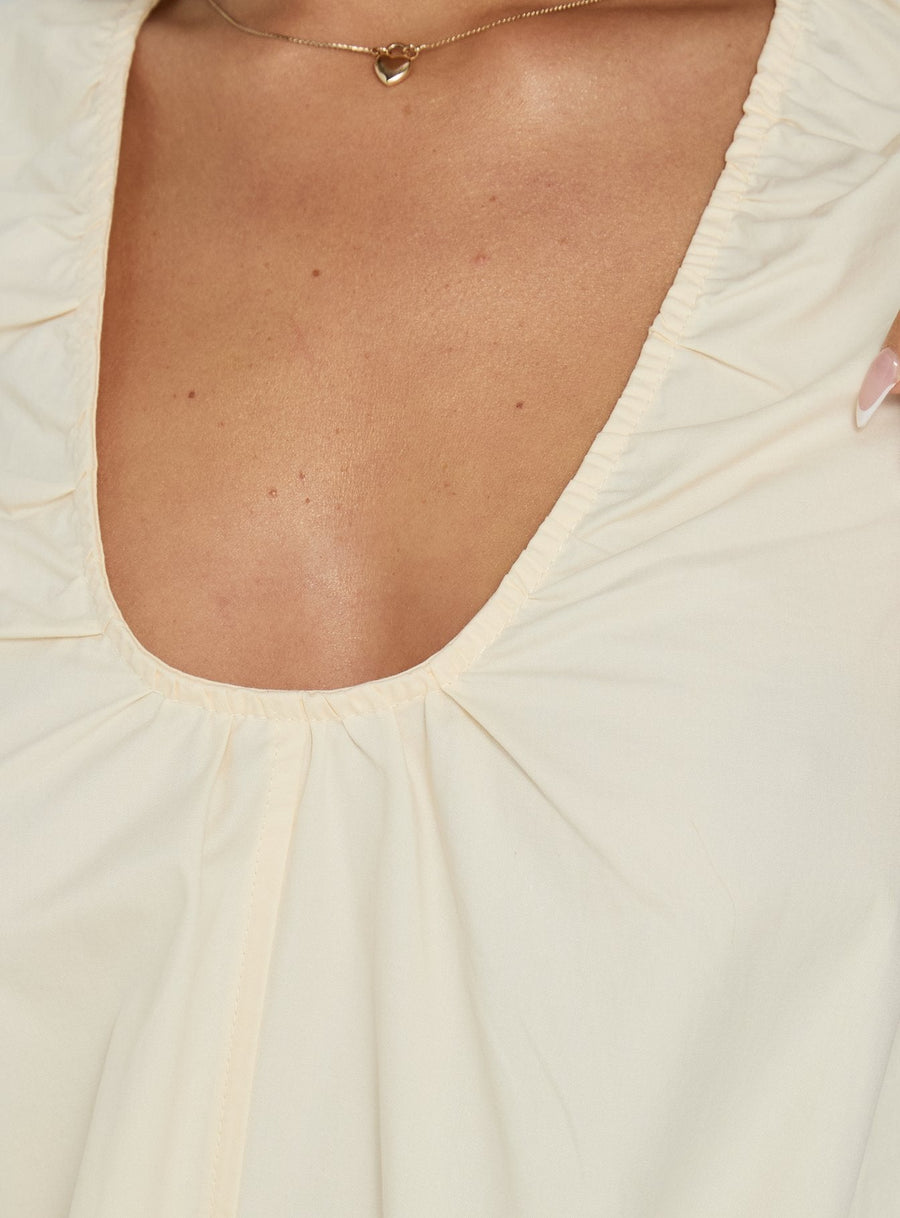 Eberta Ruched Maxi Dress Butter · photo 5