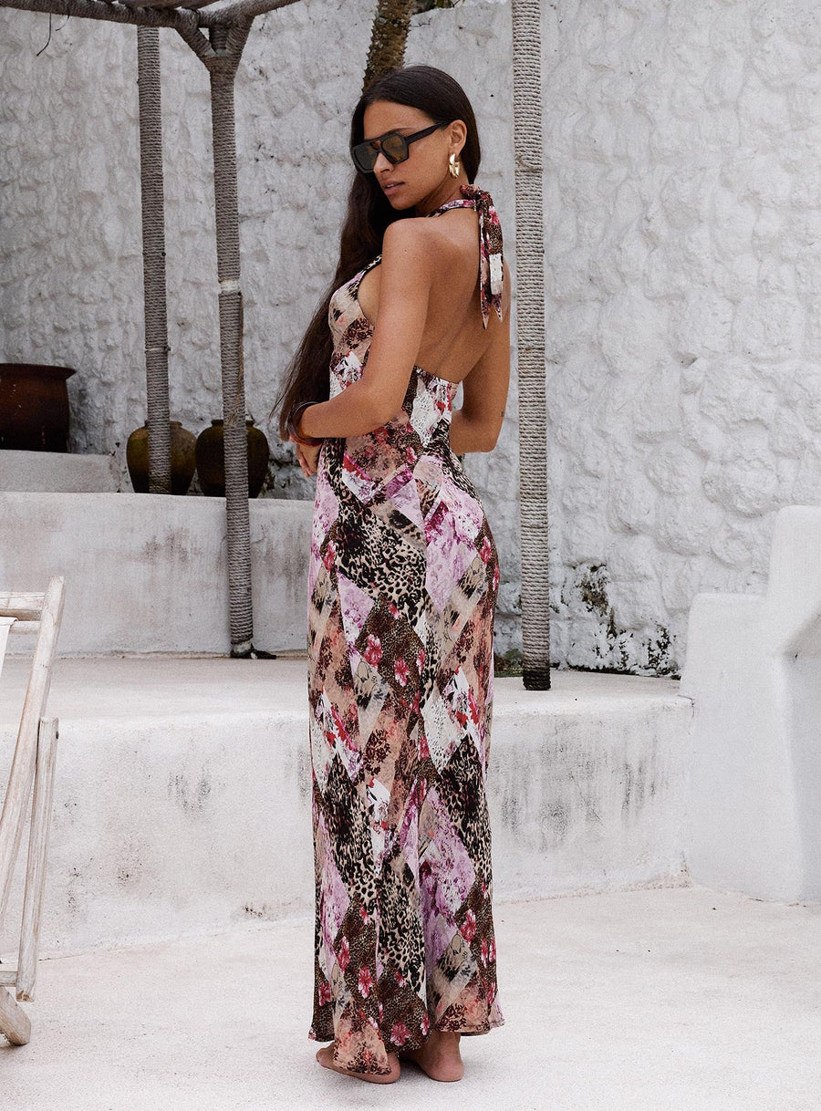 Flora Halter Maxi Dress Multi · photo 5