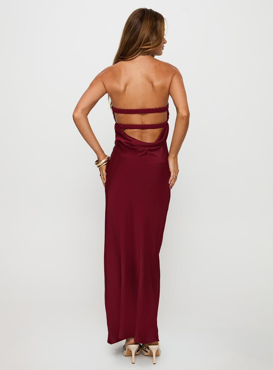 Faviola Strapless Maxi Dress Burgundy · photo 5