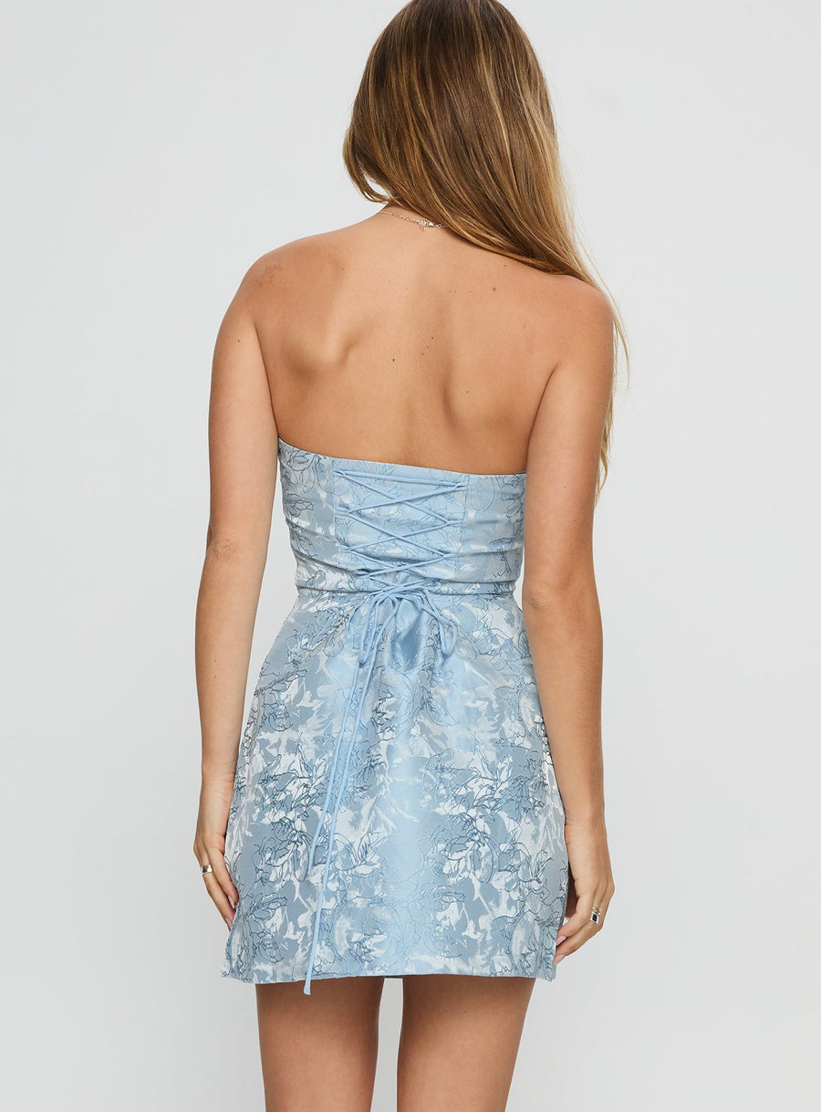 Heaven Sent Strapless Mini Dress Blue · photo 4