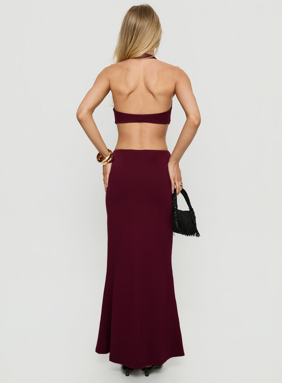 Idella Halter Cut Out Maxi Dress Plum · photo 5
