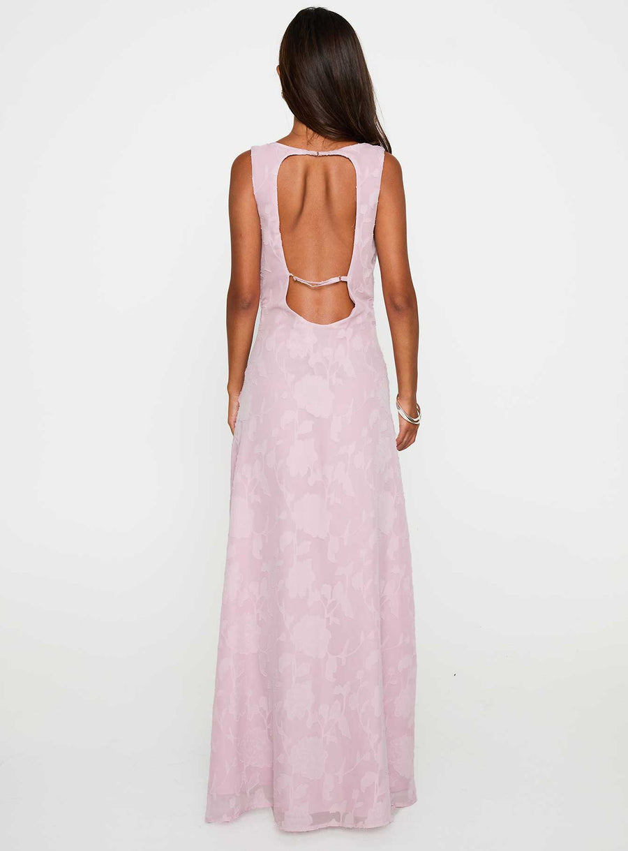 Frederica Plunge Burnout Maxi Dress Mauve · photo 5