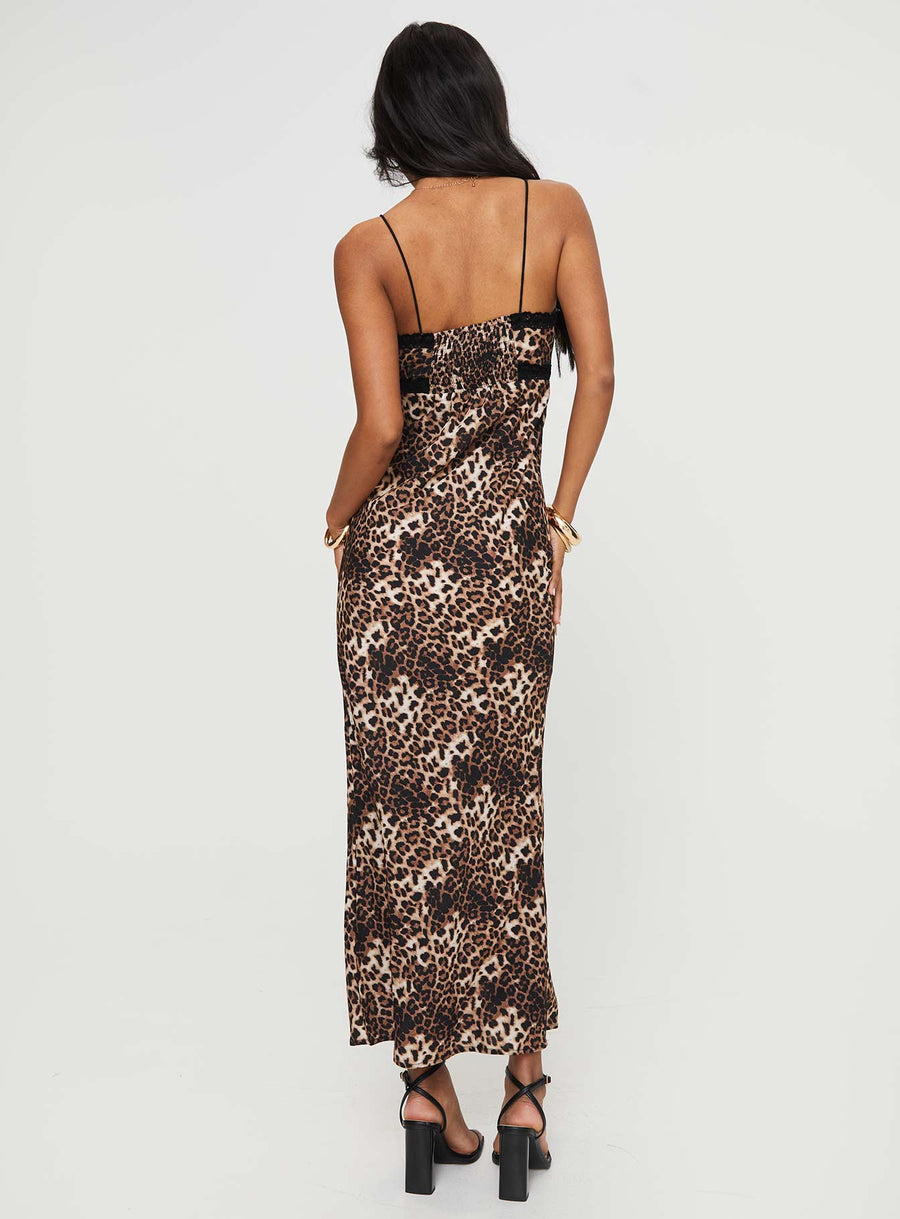Emily Bias Cut Maxi Dress Leopard · photo 5