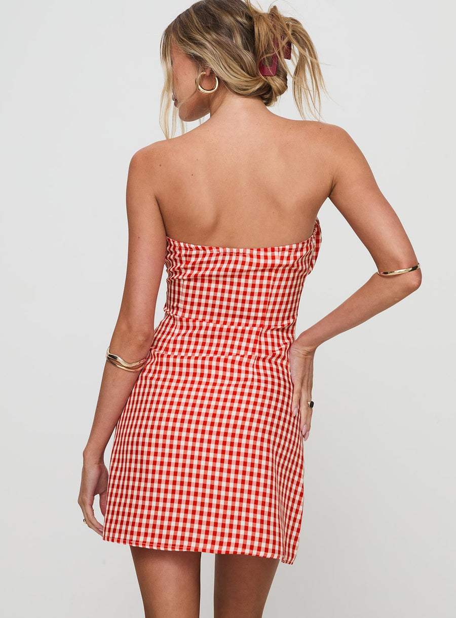 Double Date Mini Dress Red Gingham · photo 5