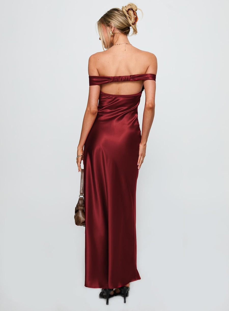 Heartthrobs Off The Shoulder Maxi Dress Red · photo 5