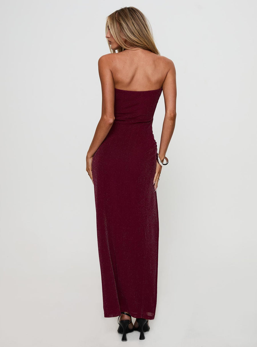 Jeniva Straplesss Maxi Dress Plum · photo 4